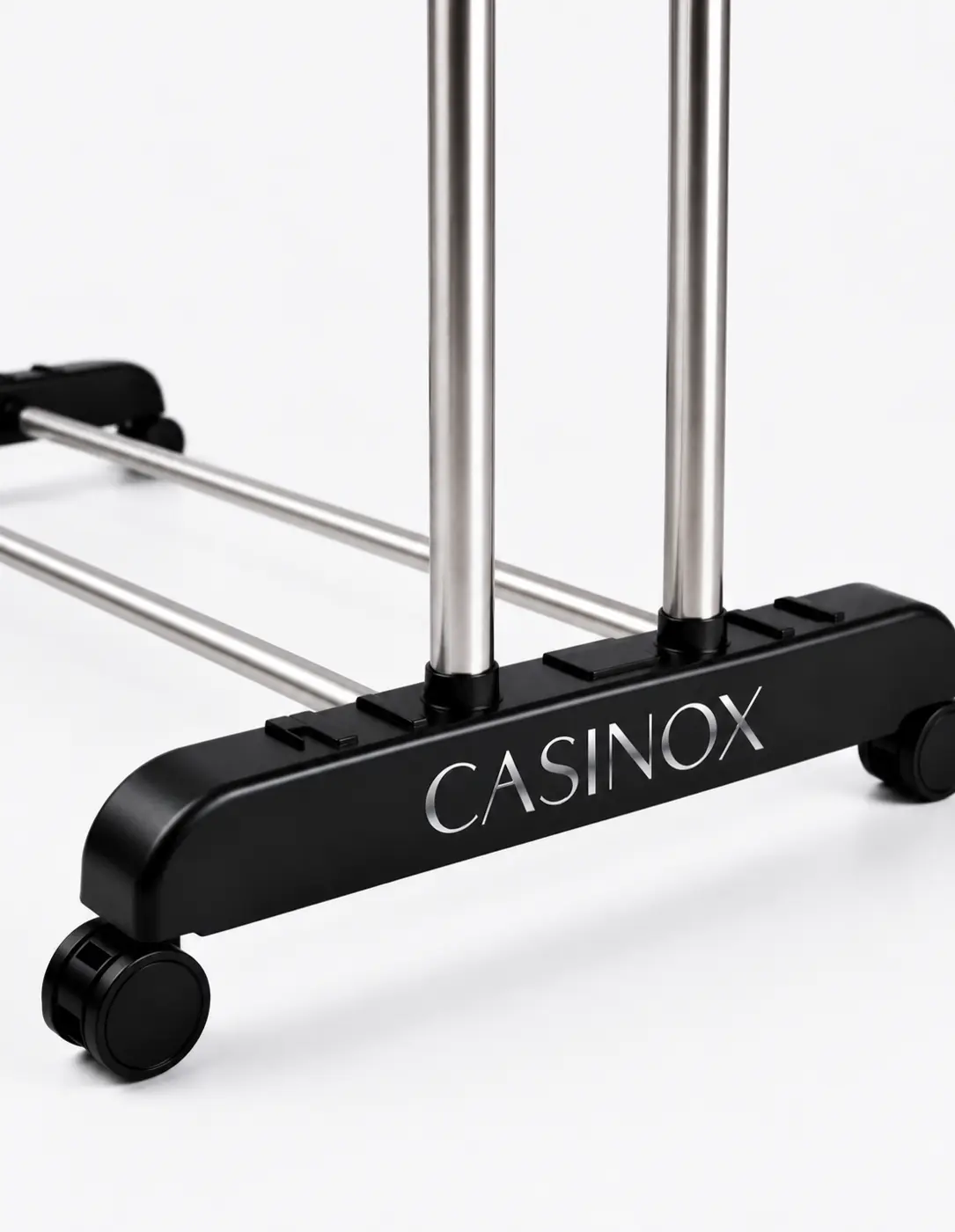 Detail of the Casinox stainless-steel drying stand